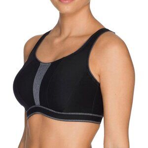 PrimaDonna The Sweater Underwire Sports Bra, Black 36G Black Gray